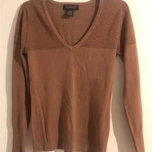 Brown V-Neck Women's Sweater